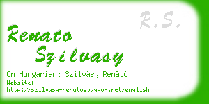renato szilvasy business card