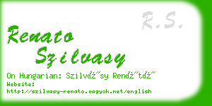 renato szilvasy business card